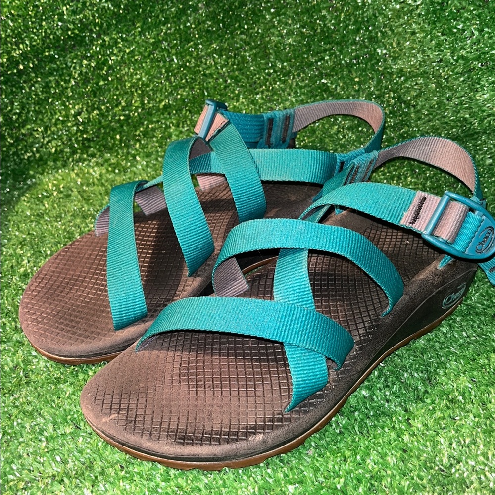 Chaco Cloud Sandal | Teal Green Turquoise Black Triple Strap Z Style W8